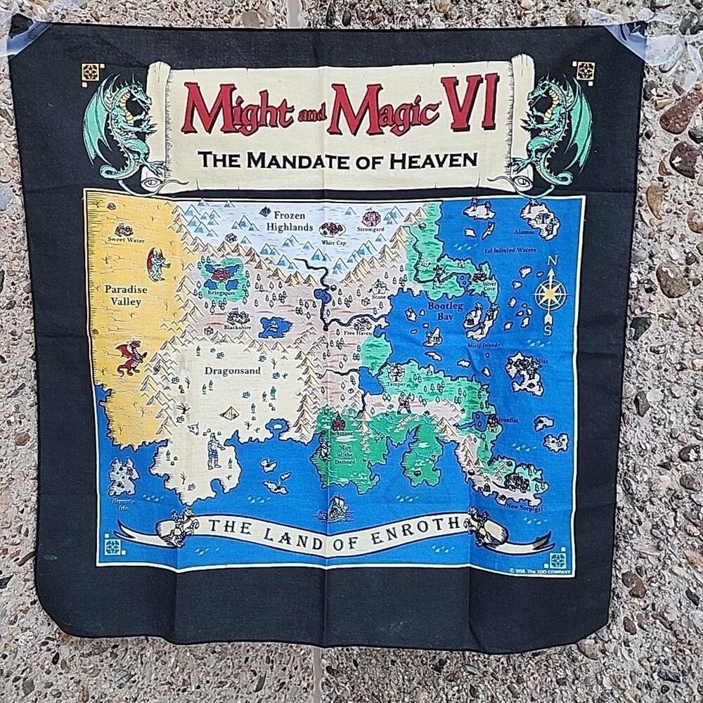 Might and Magic VI: The Mandate of Heaven Cloth Map 21 x 21 In. Map Only